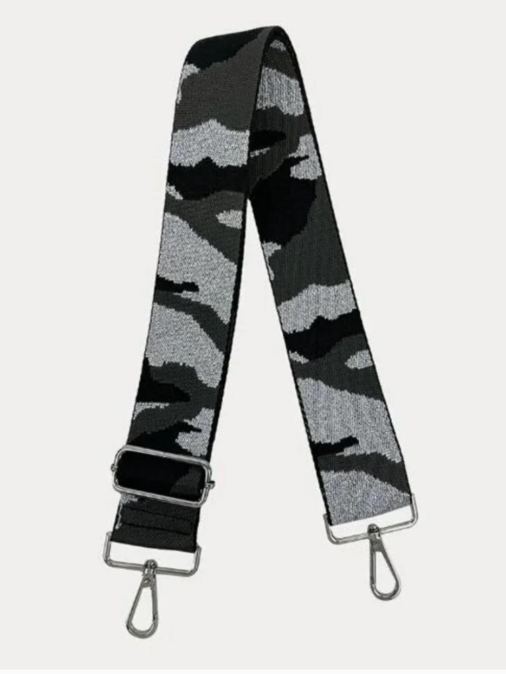 Ahdorned Camo Interchangeable Woven Bag Strap Silver Hardware